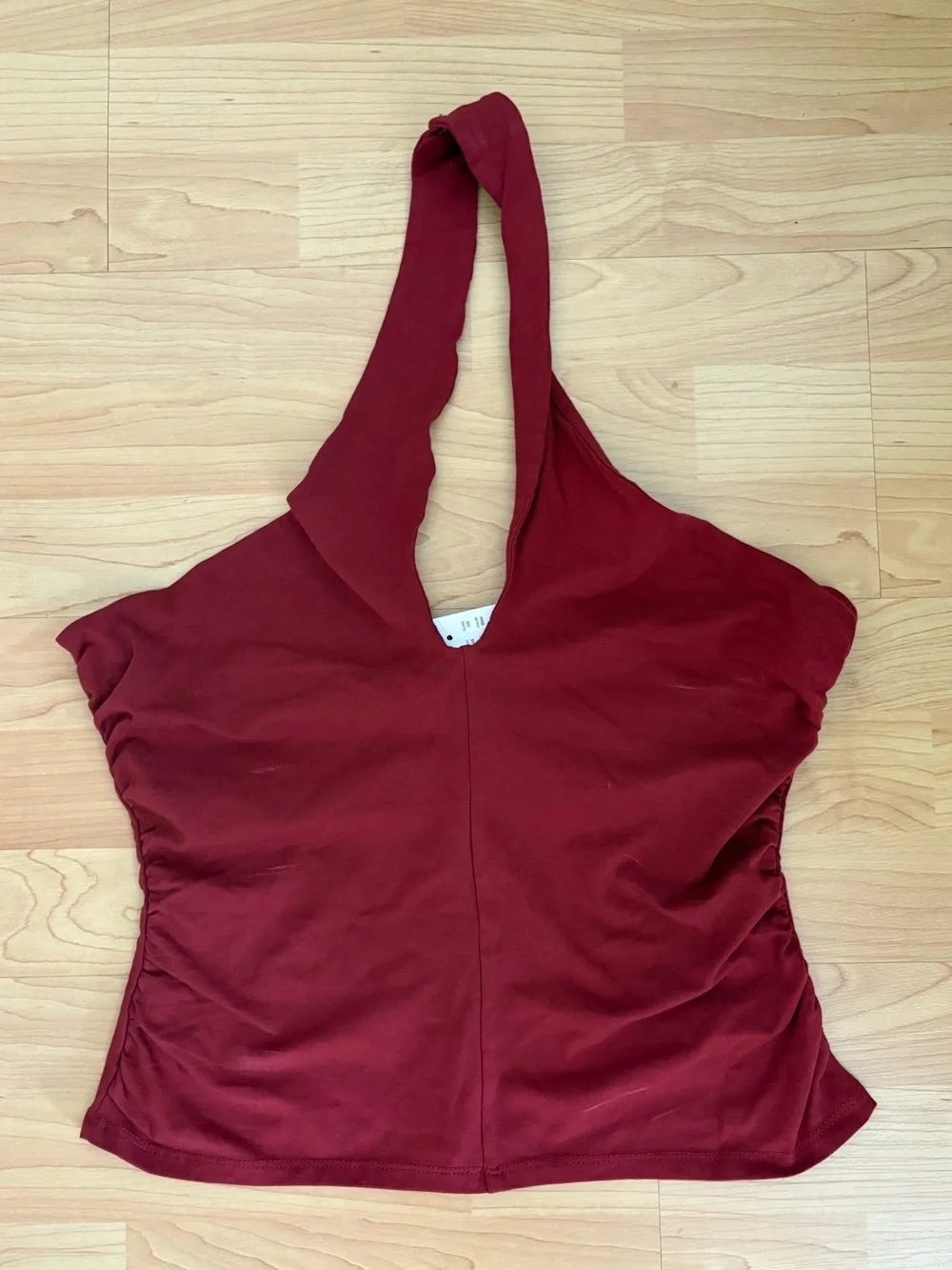 NWT - J. Crew Stretch Cotton Keyhole Halter Top in Mahogany - Size S